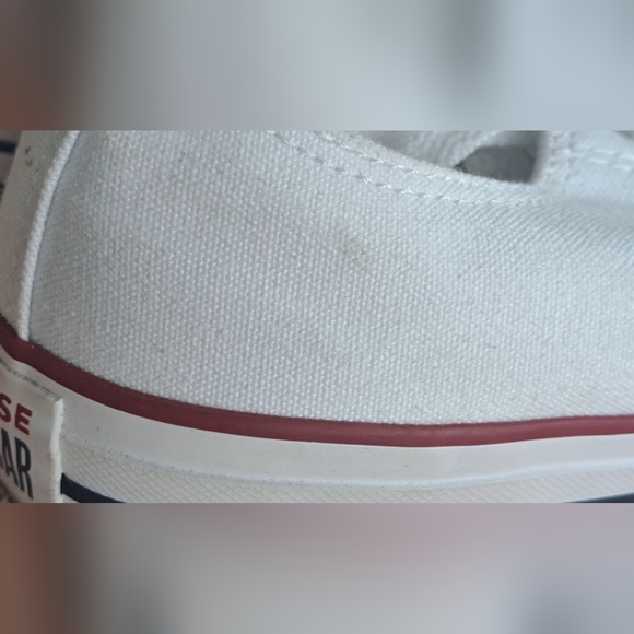 Converse White Low-Top Sneakers Mens Size 9.5.  Womens Size 11.5 - Picture 7 of 10